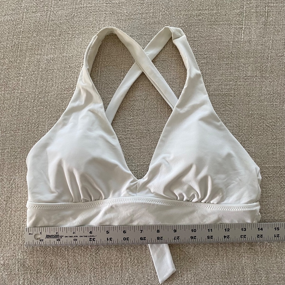 Athleta Plunge Bikini Top White - Size M - Picture 5 of 7